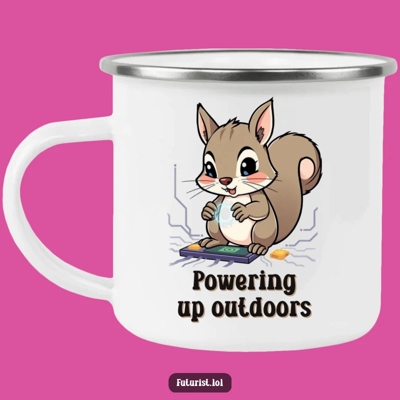 Funny Squirrel Genius Camping Mug: Power Up Your Adventures