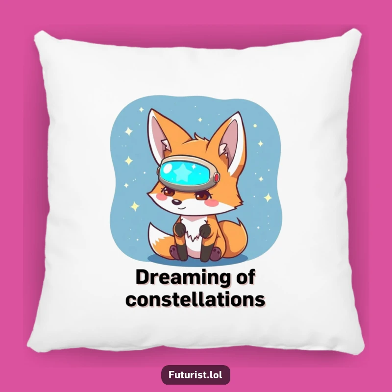 Funny Fox Sci-Fi Pillow: Cozy Comfort for the Curious Cosmic Dreamer