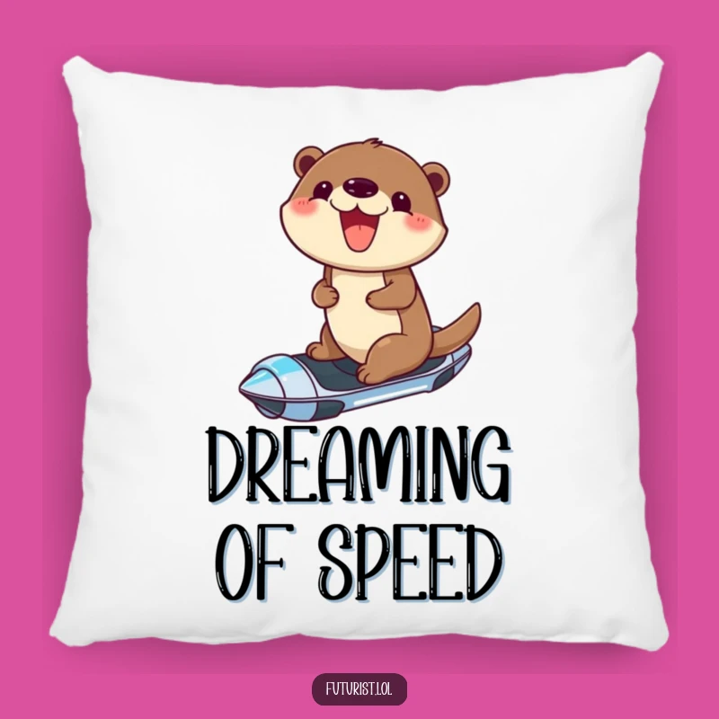 Funny Otter Hoverboard Pillow: Cozy Comfort with a Joyful, Futuristic Touch