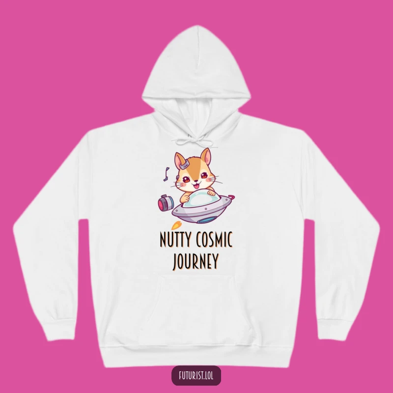 Funny Squirrel UFO Hoodie: Cozy Up with Cybernetic Space Humor