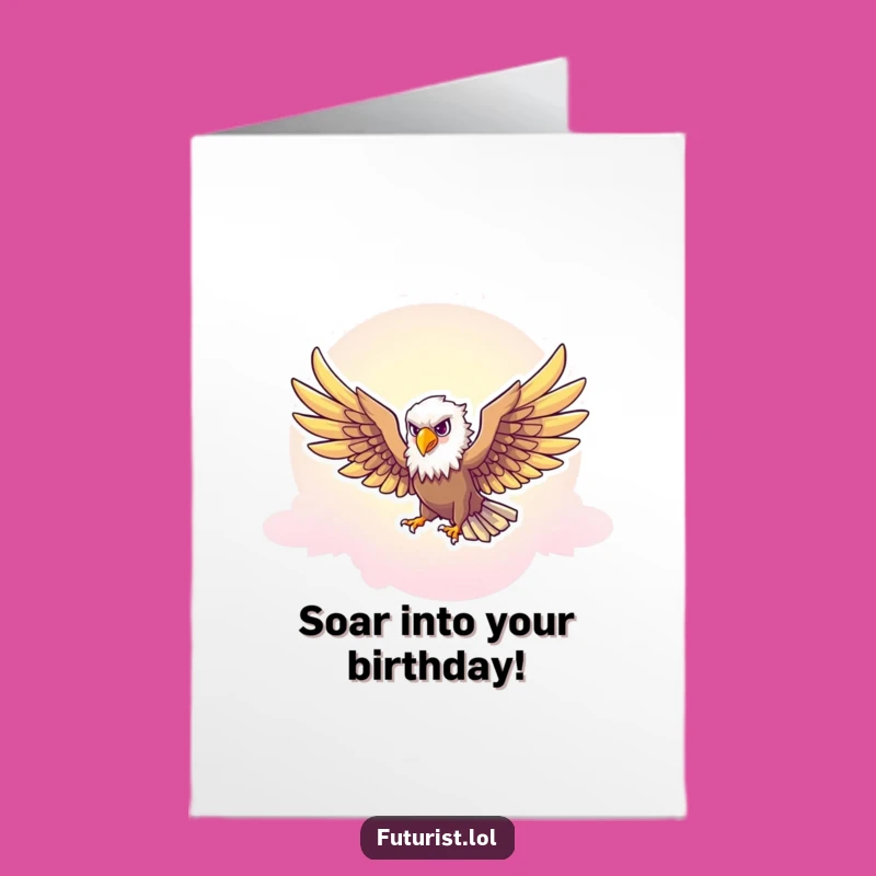 Free Printable Birthday Card: Majestic Eagle Soaring Downloadable Greeting