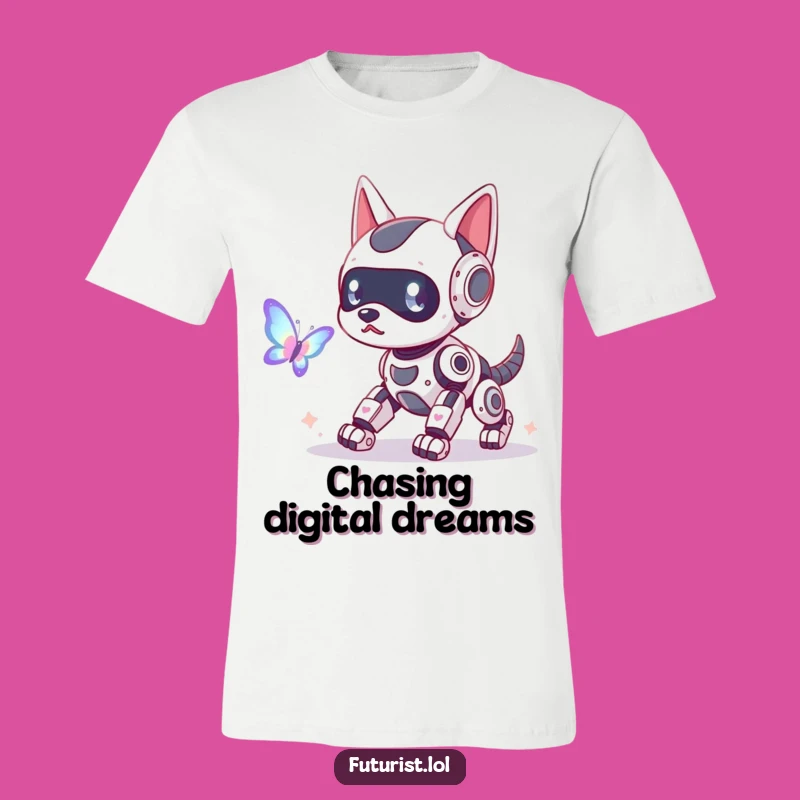 Funny Robot Dog Butterfly T-Shirt: Wear Your Playful Tech Style