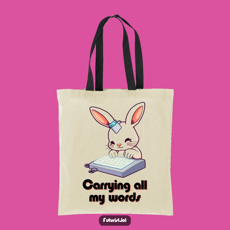Funny Rabbit Keyboard Tote Bag: Carry Your Typing Passion with Humor