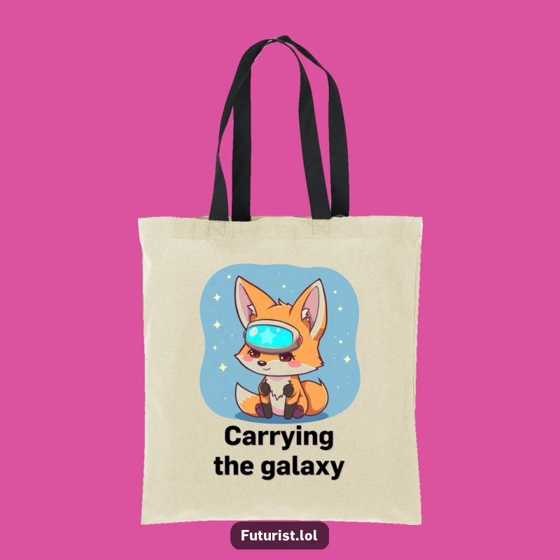 Funny Fox Sci-Fi Tote Bag: Carry Your Universe with this Curious Character
